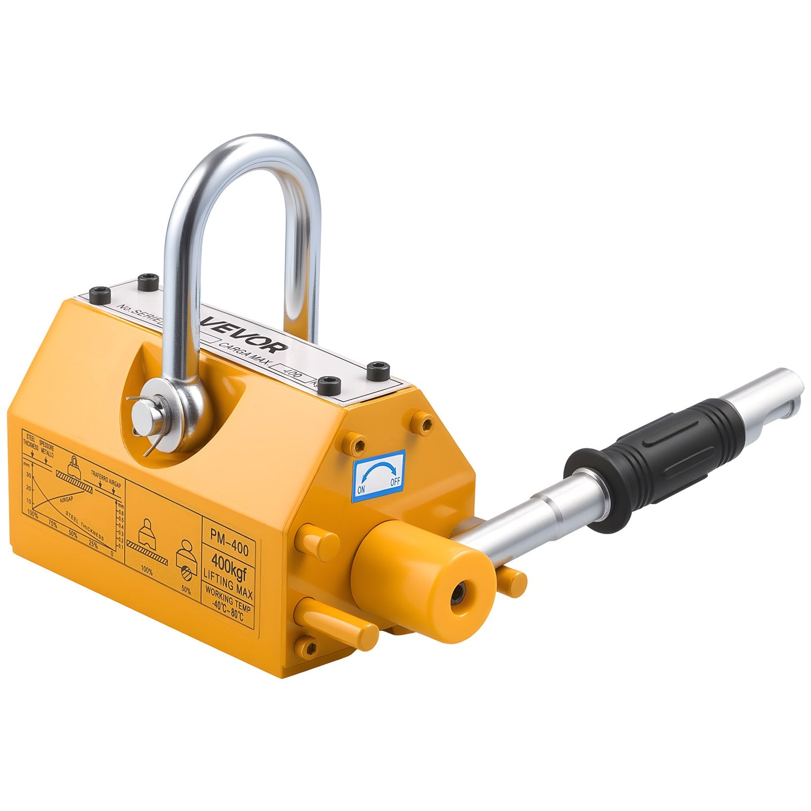 Tattoo Suppliers: VEVOR Permanent Magnetic Lifter, 400 kg Pulling Capacity, Heavy Duty N42 Neodymium Lifting Magnet with Release Handle and Steel Hook, Used in Shop Crane and Hoist, for Lifting Plate Steel, Board