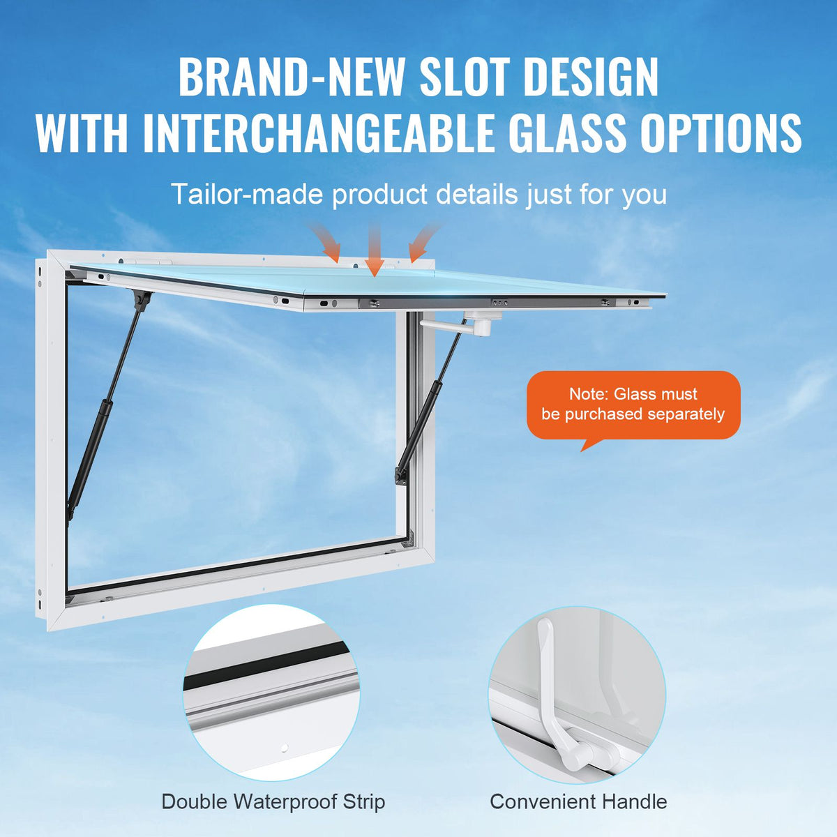 Concession Window for Food Truck, 48"x36" Aluminum Alloy Food Truck Service Window, Up to 85 Degrees Stand Serving Window with Awning Door & Drag Hook,  for Food Trucks Concession Trailers