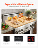 Caravan Accessories: VEVOR Noodle Board Stove Cover, Stove Top Cover Board for Gas Burner & Electric Stove, Bamboo Wood Cutting Board with Juice Grooves, RV Stovetop/ Kitchen Sink Cover for Counter Space & Tray, Natural