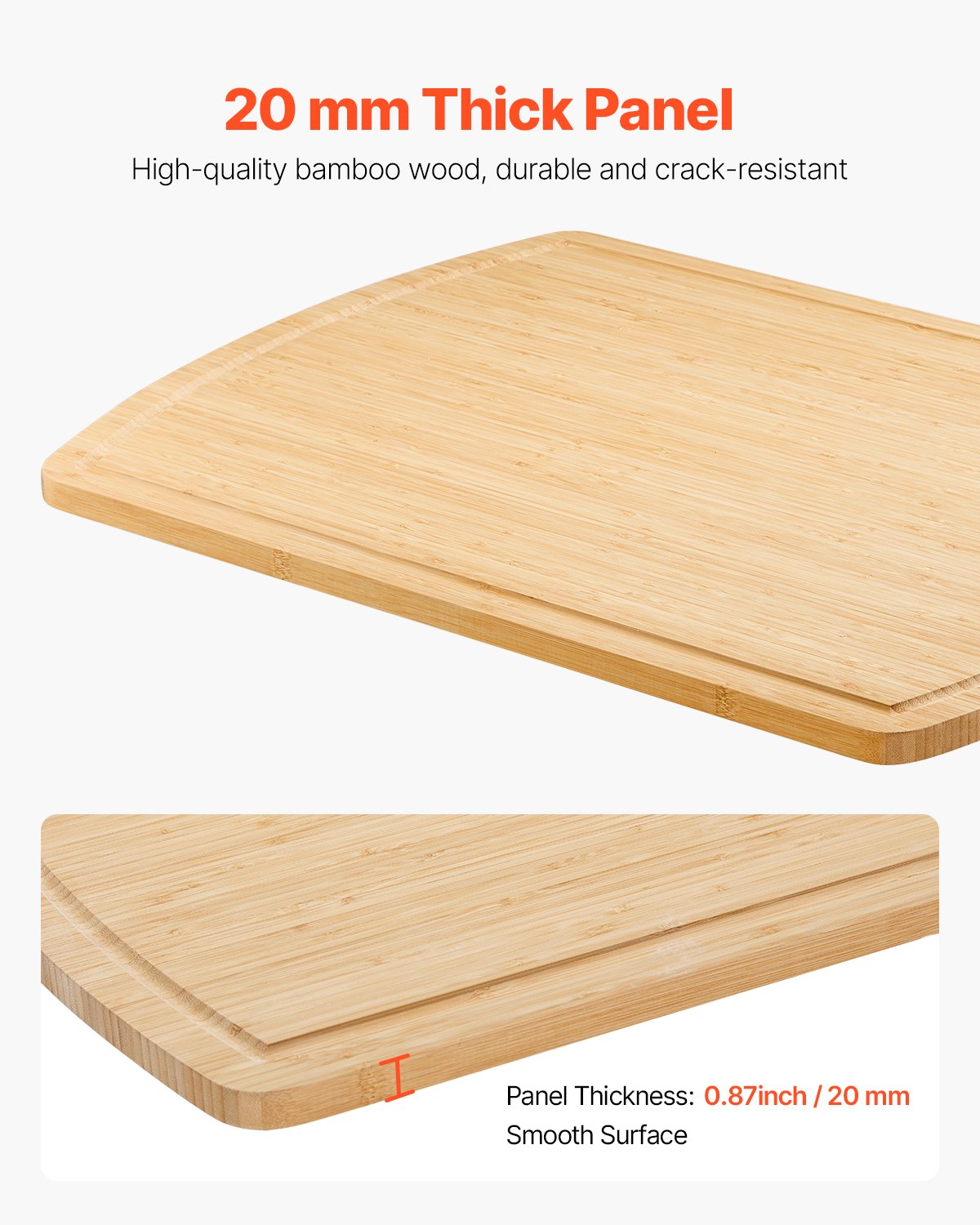 Caravan Accessories: VEVOR Noodle Board Stove Cover, Stove Top Cover Board for Gas Burner & Electric Stove, Bamboo Wood Cutting Board with Juice Grooves, RV Stovetop/ Kitchen Sink Cover for Counter Space & Tray, Natural