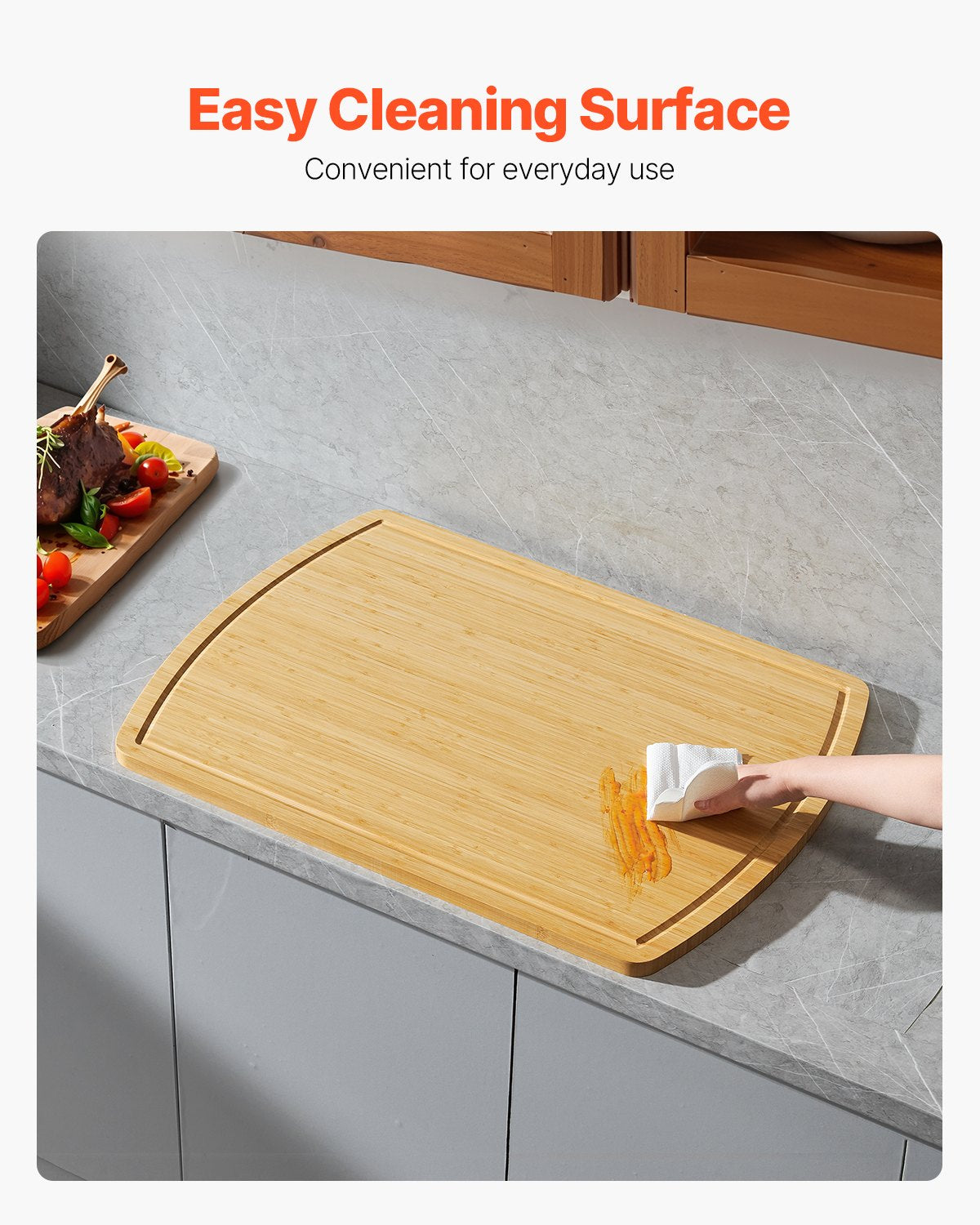 Caravan Accessories: VEVOR Noodle Board Stove Cover, Stove Top Cover Board for Gas Burner & Electric Stove, Bamboo Wood Cutting Board with Juice Grooves, RV Stovetop/ Kitchen Sink Cover for Counter Space & Tray, Natural
