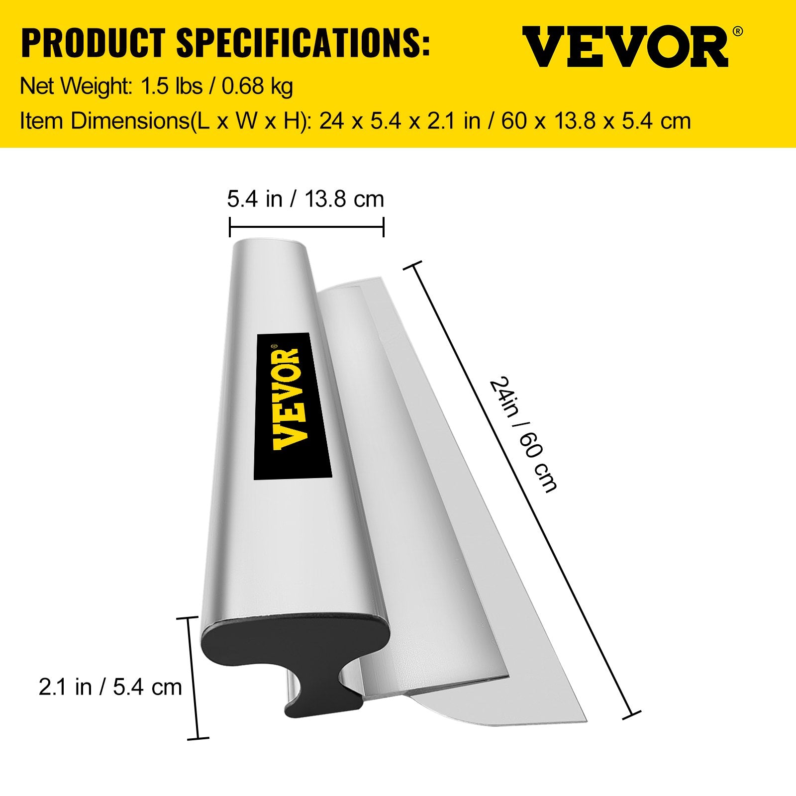 Putty Knives, Scrapers & Chisels: VEVOR Drywall Skimming Blade Putty Knife 24inch Finishing Tool Stainless Steel