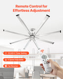 Desktops & Accessories: VEVOR 213 cm Ceiling Fan No Light, 6-Speed Remote Control, Aluminum 8-Blade, Reversible DC Motor, Modern Low Profile Flush Mount Fan for Bedroom, Living Room, Patio, Indoor/Outdoor, Brushed Nickel