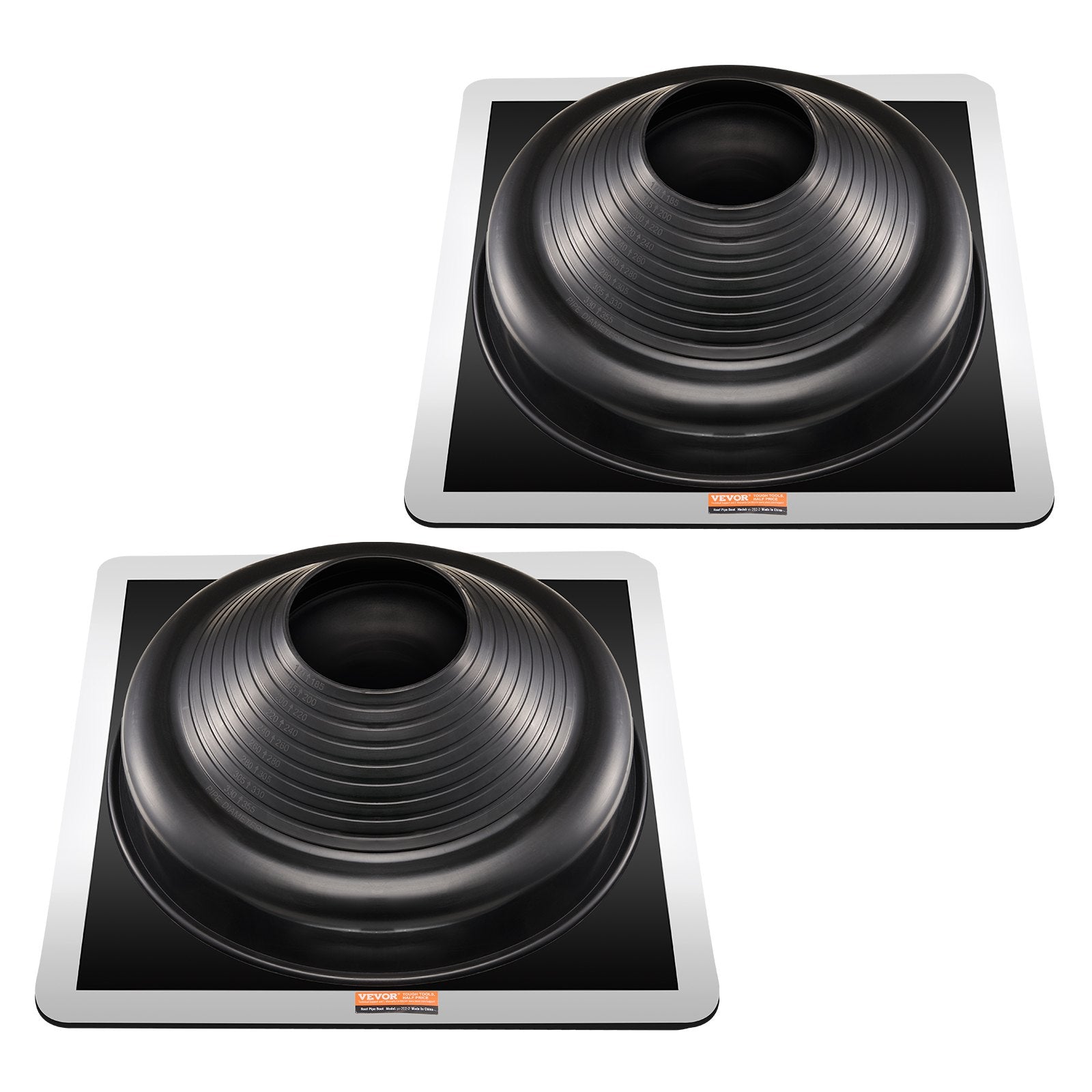 Automotive Repair & Speciality Tools: VEVOR 2 Pcs Metal Roof Pipe Flashing Boots Fit 170-355 mm Pipe High Temp EDPM