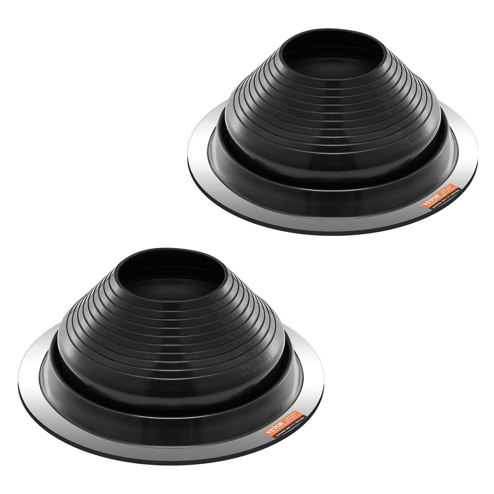 Automotive Repair & Speciality Tools: VEVOR 2 Pcs Metal Roof Pipe Flashing Boots Fit 150-280 mm Pipe High Temp EDPM