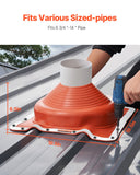 Automotive Parts: VEVOR 2 Pcs Metal Roof Pipe Flashing Boot Fit 170-355 mm Pipe High Temp Silicone