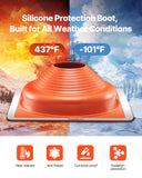 Automotive Parts: VEVOR 2 Pcs Metal Roof Pipe Flashing Boot Fit 170-355 mm Pipe High Temp Silicone