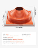 Automotive Parts: VEVOR 2 Pcs Metal Roof Pipe Flashing Boot Fit 170-355 mm Pipe High Temp Silicone