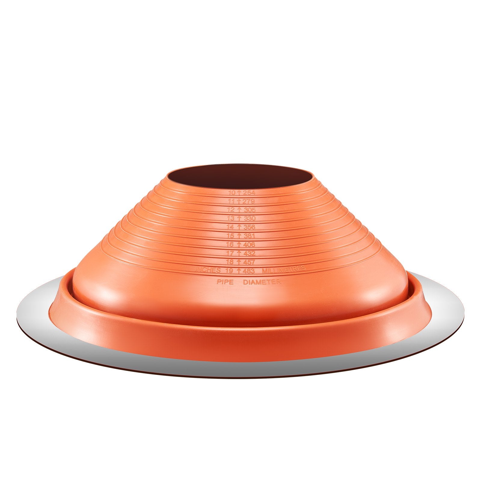 Automotive Parts: VEVOR Metal Roof Pipe Flashing Boot Fits 254-483 mm Pipe High Temp Red Silicone