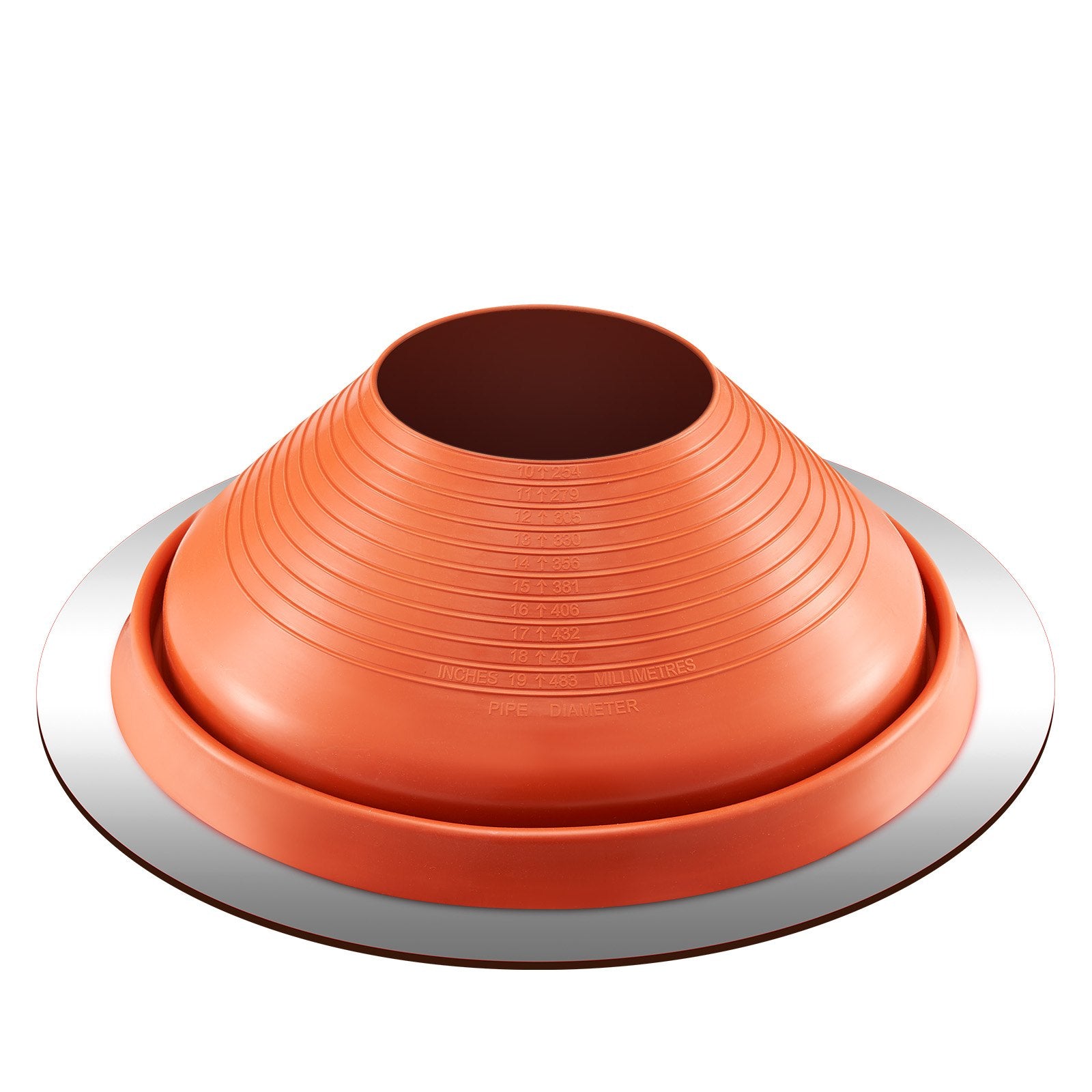 Automotive Parts: VEVOR Metal Roof Pipe Flashing Boot Fits 254-483 mm Pipe High Temp Red Silicone
