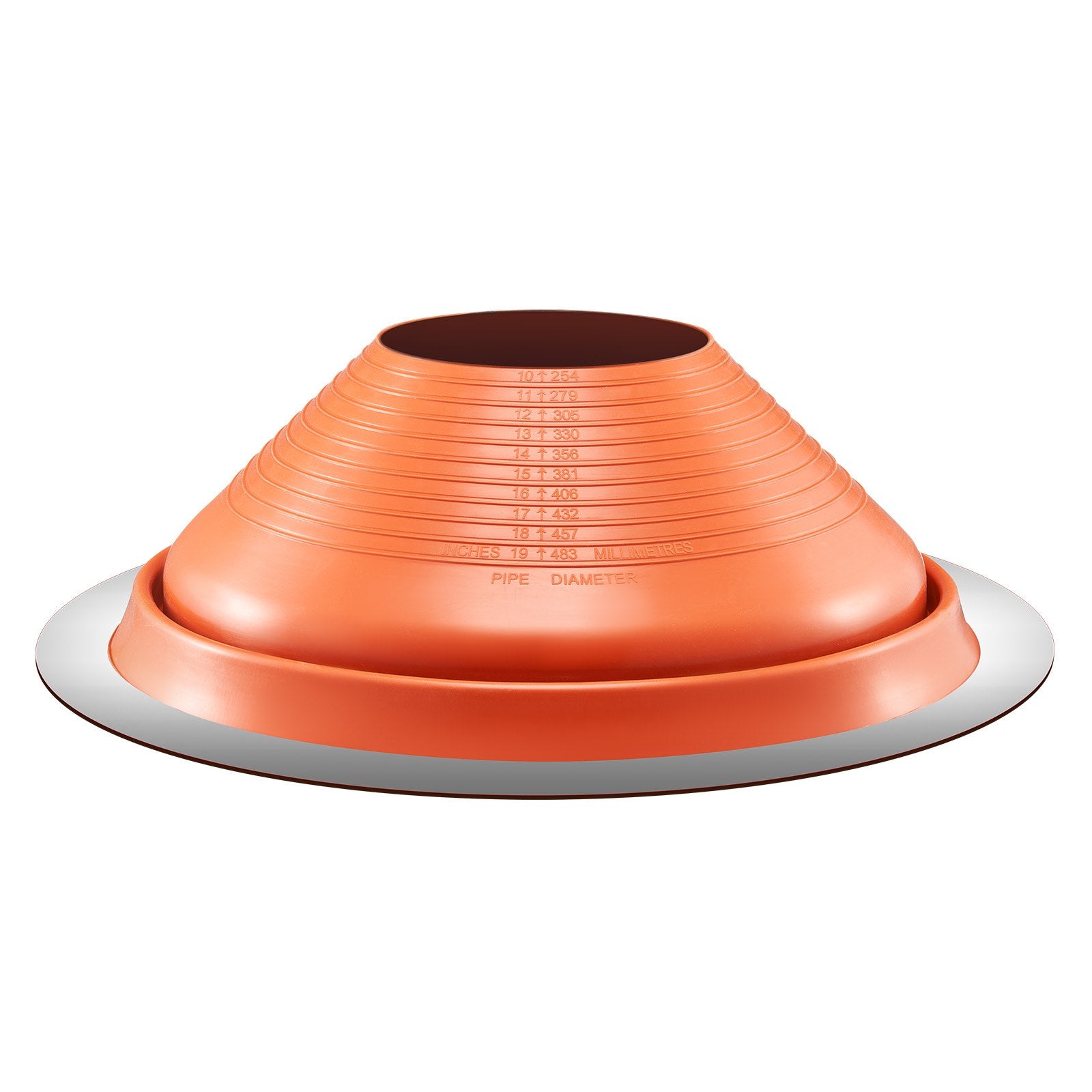 Automotive Parts: VEVOR Metal Roof Pipe Flashing Boot Fits 254-483 mm Pipe High Temp Red Silicone