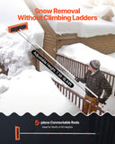 Spreaders & Wheelbarrows: VEVOR Snow Roof Rake, 45cm Foam Blade, 2.25-5.62 m Adjustable Roof Snow Scraper, Extension Tubes & Non-Slip Handle, Lightweight Snows Removal Tool for House Leaves Debris Clearing