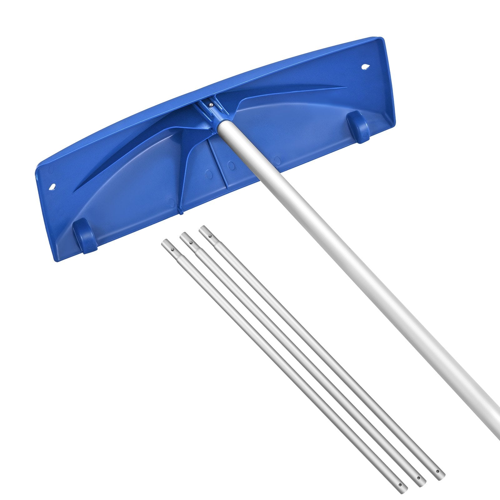 Snow Roof Rake, 60cm PP Plastic Blade, 1.18-5.55 m Adjustable Roof Snow Scraper with Wheels, Anti-Slip Handle Snows Removal Tool, Lightweight House Rooftop Rake for Leaves Debris Removal