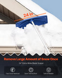 Spreaders & Wheelbarrows: VEVOR Snow Roof Rake, 60cm PP Plastic Blade, 1.18-5.55 m Adjustable Roof Snow Scraper with Wheels, Anti-Slip Handle Snows Removal Tool, Lightweight House Rooftop Rake for Leaves Debris Removal
