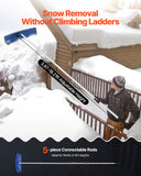 Spreaders & Wheelbarrows: VEVOR Snow Roof Rake, 60cm PP Plastic Blade, 1.18-5.55 m Adjustable Roof Snow Scraper with Wheels, Anti-Slip Handle Snows Removal Tool, Lightweight House Rooftop Rake for Leaves Debris Removal