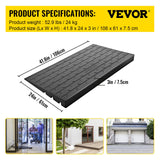 Automotive Repair & Speciality Tools: VEVOR Rubber Threshold Ramp, 7.62 cm Rise Threshold Ramp Doorway, 3 Channels Cord Cover Rubber Solid Threshold Ramp, Rubber Angled Entry Rated 997.9 kg Load Capacity for Wheelchair and Scooter