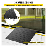 Automotive Repair & Speciality Tools: VEVOR Rubber Threshold Ramp, 4" Rise Threshold Ramp Doorway, 3 Channels Cord Cover Rubber Solid Threshold Ramp, Rubber Angled Entry Rated 2200 Lbs Load Capacity for Wheelchair and Scooter