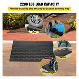 Automotive Repair & Speciality Tools: VEVOR Rubber Threshold Ramp, 4" Rise Threshold Ramp Doorway, 3 Channels Cord Cover Rubber Solid Threshold Ramp, Rubber Angled Entry Rated 2200 Lbs Load Capacity for Wheelchair and Scooter