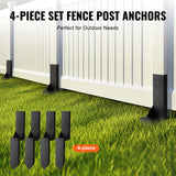 Fencing: VEVOR Fence Post Anchor Repair Kit, 4 Pack Inner Diameter 8.9x8.9 cm Heavy Duty Steel Fence Post Support Stakes, Anchor Ground Spike for Repair Tilted, Broken Wood Fence Post, Enveloping