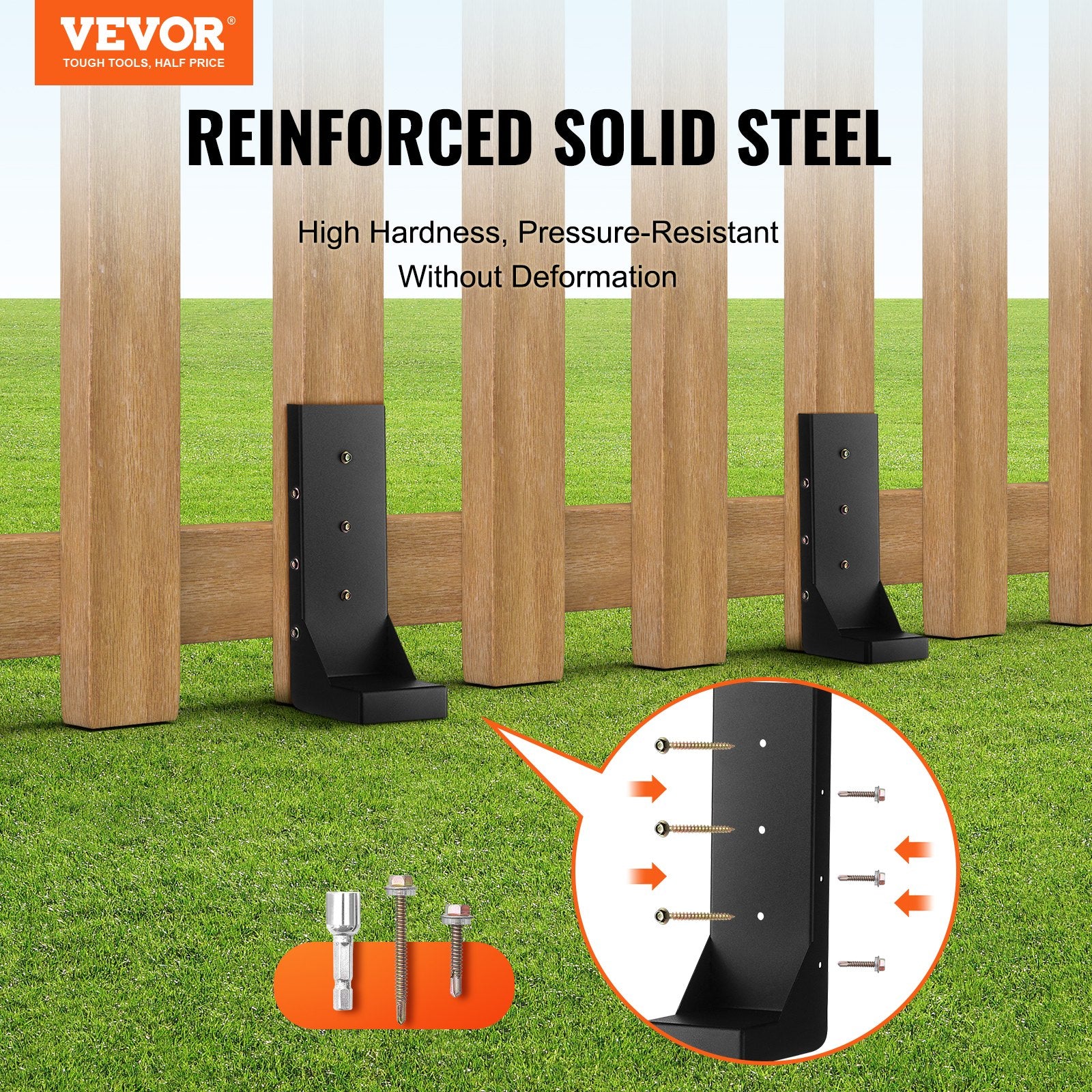 Automotive Repair & Speciality Tools: VEVOR Fence Post Anchor Repair Kit 6 Pack Inner Support Stakes Repair