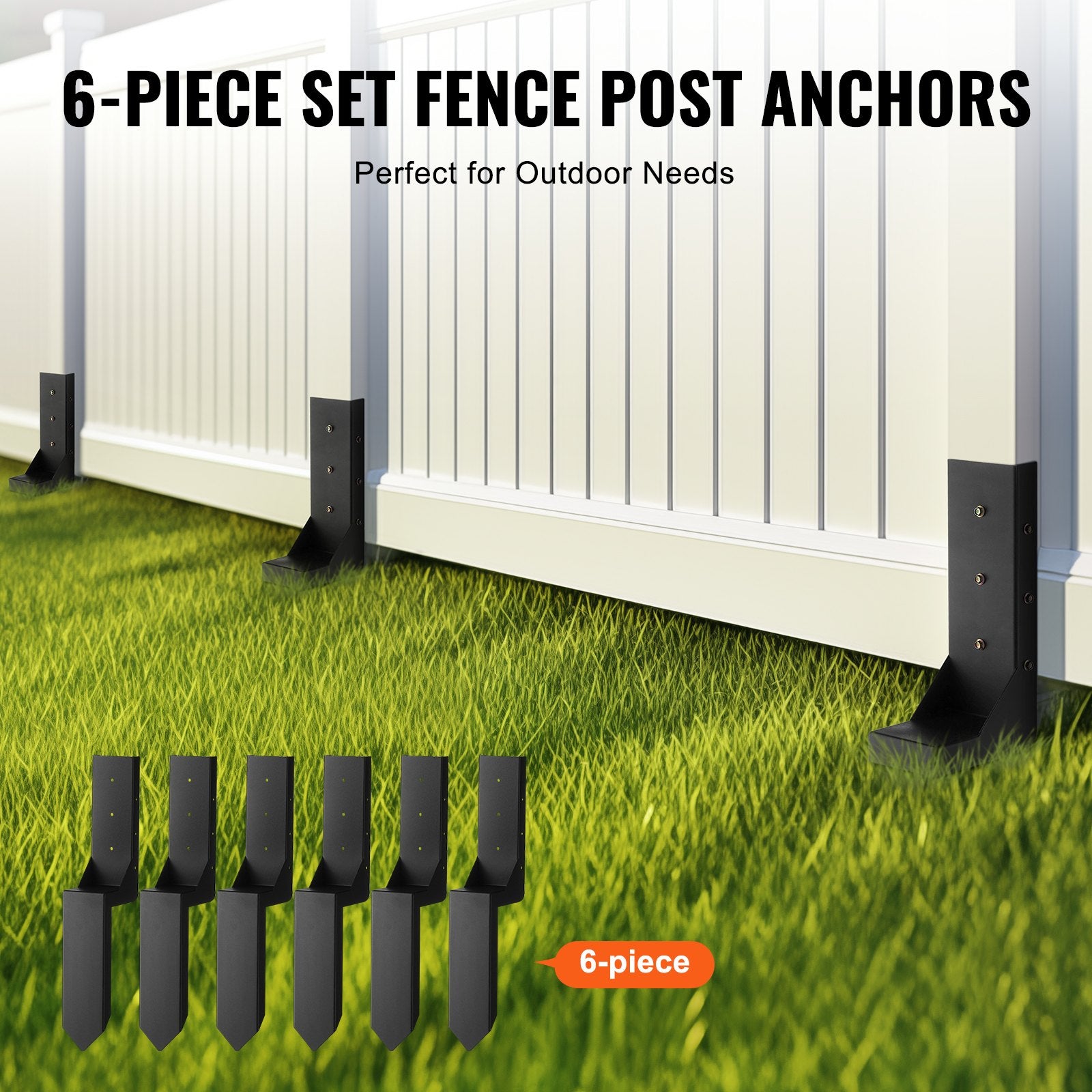 Automotive Repair & Speciality Tools: VEVOR Fence Post Anchor Repair Kit 6 Pack Inner Support Stakes Repair