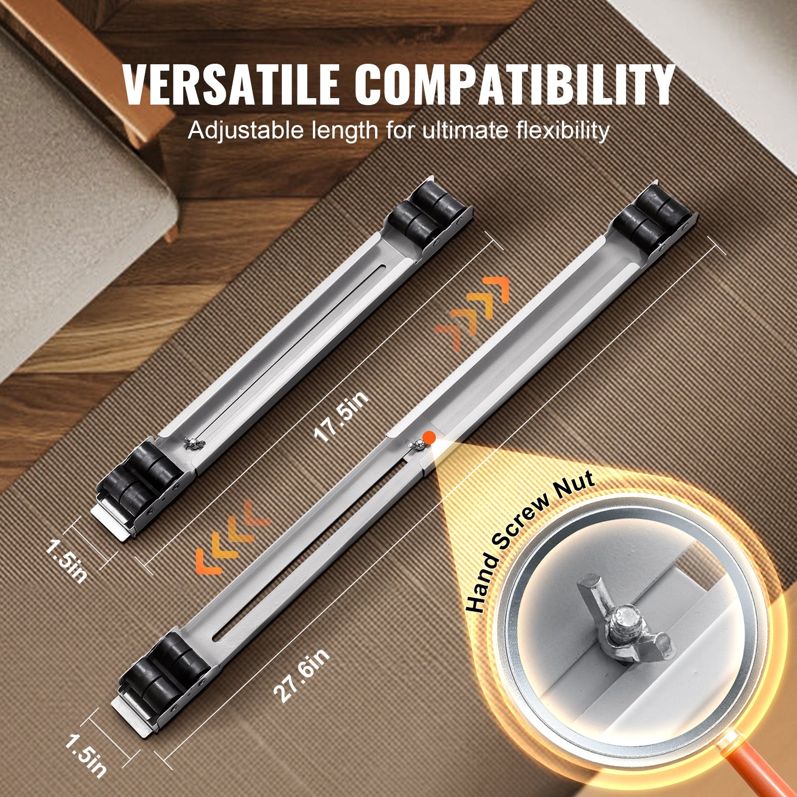Commercial Cleaning Equipment: VEVOR Heavy Duty Furniture Appliances Rollers, 660 lbs Total Load, Extendable Appliance Rollers Mobile Washing Machine Base, Fridge Stand Dolly Movers for Refrigerators, Dryers, Dishwashers, White