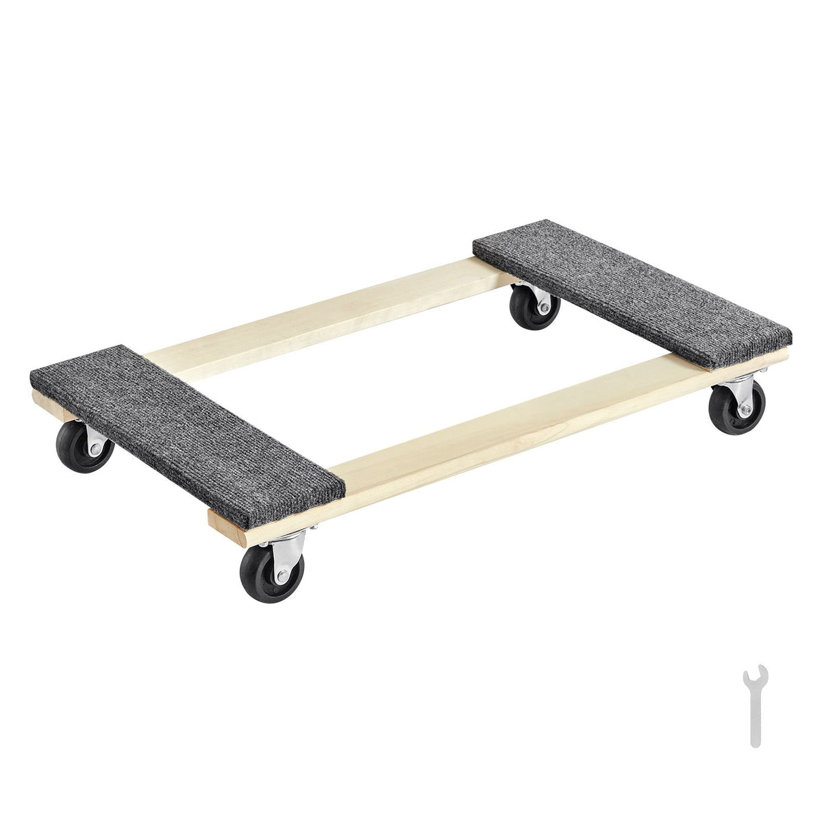 Furniture Dolly, 454kg Load Capacity, 457.2x762mm, 4x76mm PP Swivel Casters, Heavy Duty Hardwood Furniture Moving Dolly, Mover's Dolly, Moving Cart with Wheels for Heavy Furniture Home Cleaning