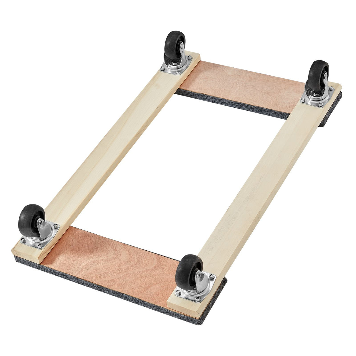 Furniture Dolly, 454kg Load Capacity, 457.2x762mm, 4x76mm PP Swivel Casters, Heavy Duty Hardwood Furniture Moving Dolly, Mover's Dolly, Moving Cart with Wheels for Heavy Furniture Home Cleaning