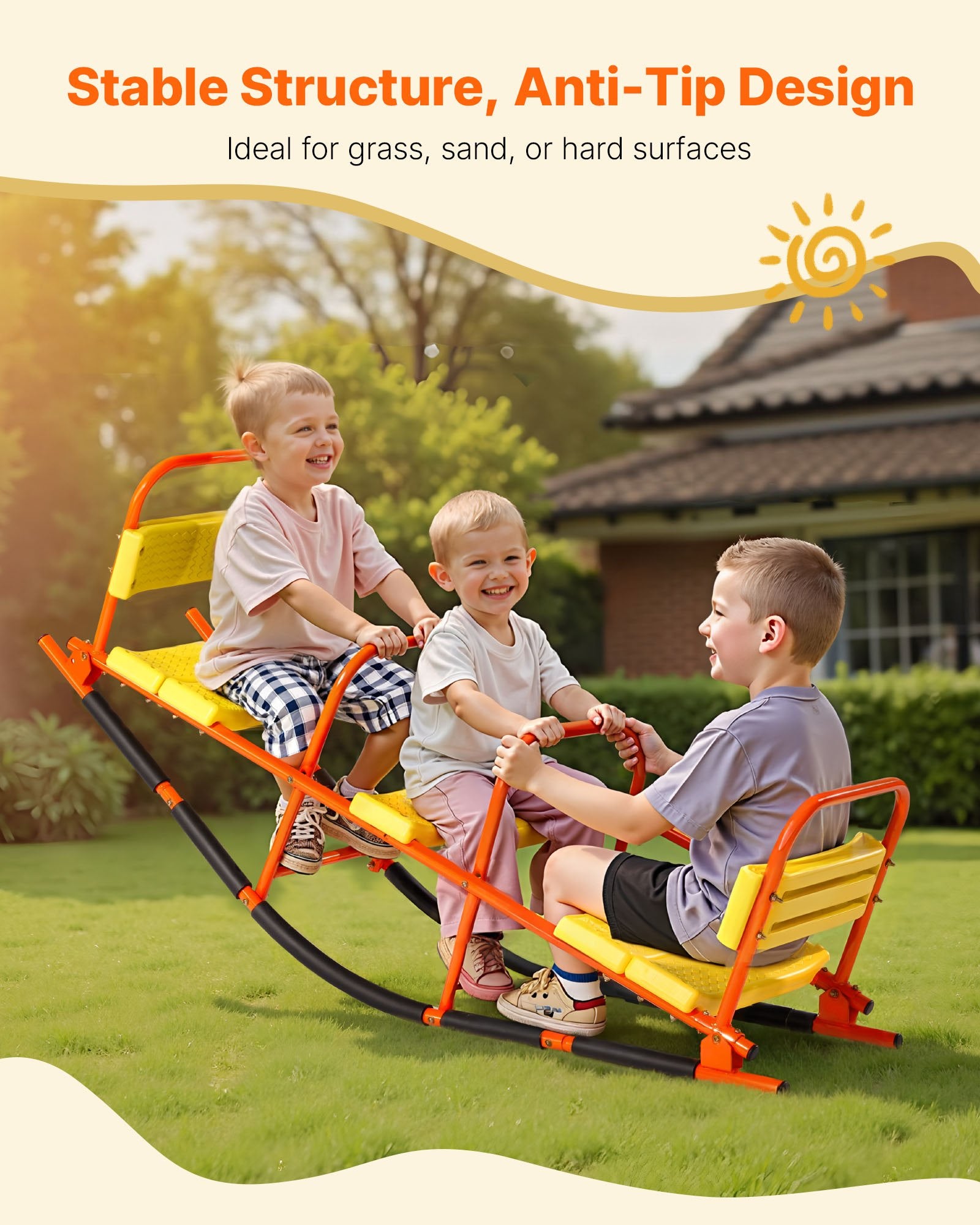 Chainsaws: VEVOR Kids Seesaw 90 kg Capacity Metal Rocking Teeter Totter with Handles