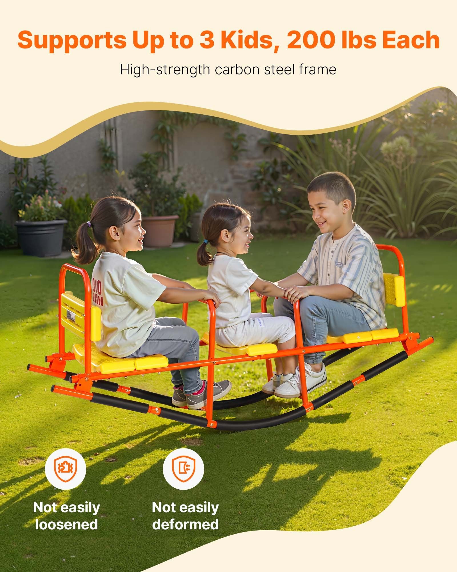 Chainsaws: VEVOR Kids Seesaw 90 kg Capacity Metal Rocking Teeter Totter with Handles