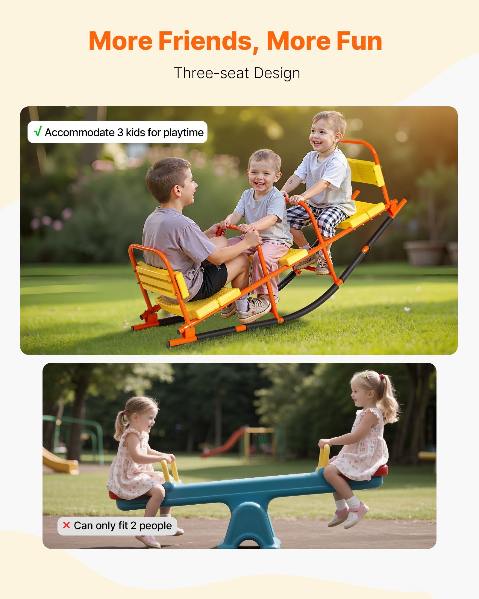 Chainsaws: VEVOR Kids Seesaw 90 kg Capacity Metal Rocking Teeter Totter with Handles