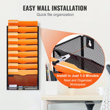 Clothing & Wardrobe Storage: VEVOR File Wall Rack Mesh Wall File Holder 1-Piece 10 Pockets for Office/School