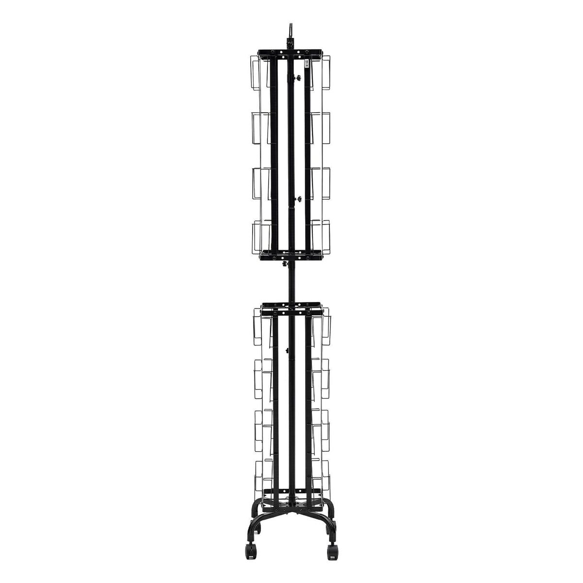 Greeting Cards Display Rack, 32 Pockets Rotating Postcard Brochure Display Stand, 360° Spinning Card Display Rack with Sign Holder & 4 Wheels (2 Lockable) for Exhibitions Office Trade Show