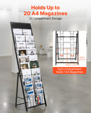 Kid's Tables, Chairs & Seats: VEVOR Brochure Display Rack, 20 Pockets Magazine Literature Display Stand, Portable Floor Standing Magazine Rack, Metal Newspaper Catalog Holders for Shop, Exhibitions, Office, Trade Show, Black