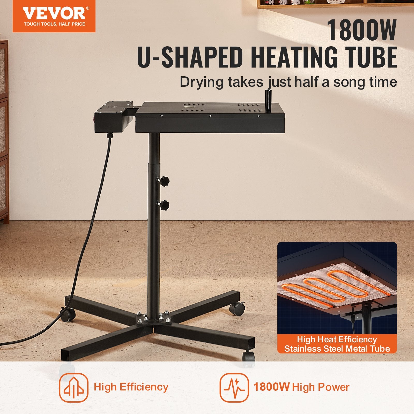 Basketball & Basketball Accessories: VEVOR Flash Dryer, 16 x 16 inch Flash Dryer for Screen Printing, 0-750℉ Temperature Control, High Power Silk Screen Printing Dryer with Height Adjustable Stand, 360° Rotation, T-Shirt Curing Machine
