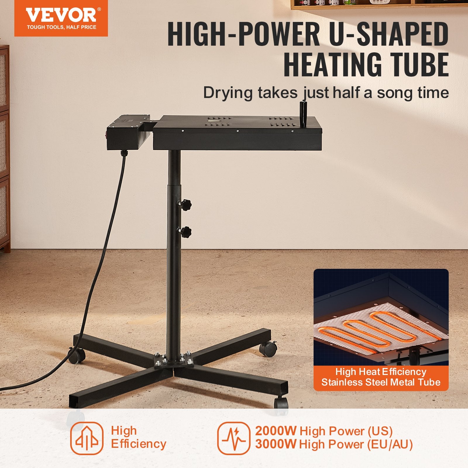 Basketball & Basketball Accessories: VEVOR Flash Dryer, 18 x 18 inch Flash Dryer for Screen Printing, 0-750℉ Temperature Control, High Power Silk Screen Printing Dryer with Height Adjustable Stand, 360° Rotation, T-Shirt Curing Machine