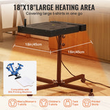 Basketball & Basketball Accessories: VEVOR Flash Dryer, 18 x 18 inch Flash Dryer for Screen Printing, 0-750℉ Temperature Control, High Power Silk Screen Printing Dryer with Height Adjustable Stand, 360° Rotation, T-Shirt Curing Machine
