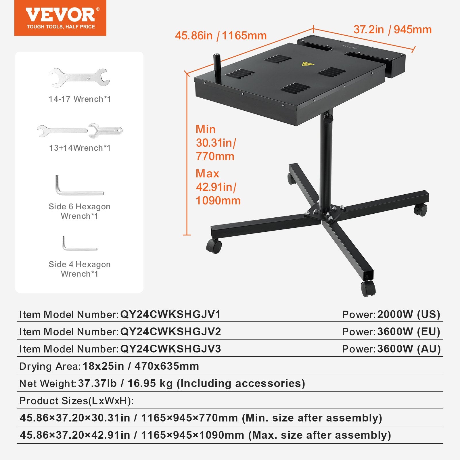 Basketball & Basketball Accessories: VEVOR Flash Dryer, 18 x 25 inch Flash Dryer for Screen Printing, 0-750℉ Temperature Control, High Power Silk Screen Printing Dryer with Height Adjustable Stand, 360° Rotation, T-Shirt Curing Machine