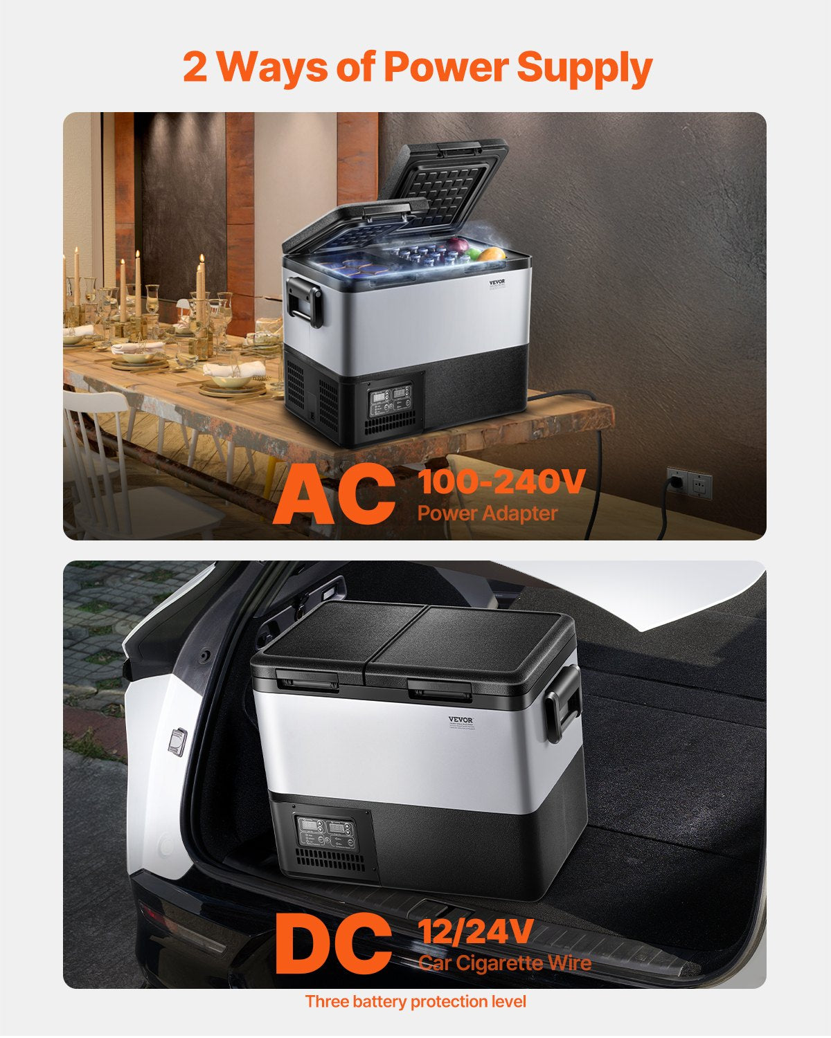 Automotive Decor: VEVOR Portable Car Refrigerator Freezer Compressor 35L Dual Zone for Car Home