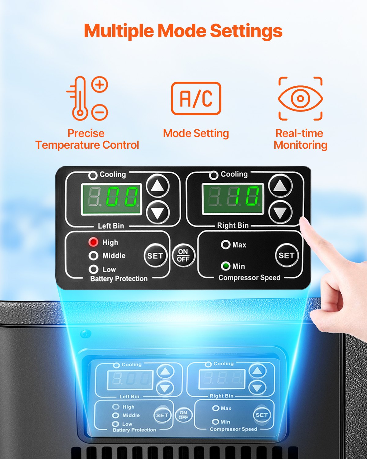 Automotive Repair & Speciality Tools: VEVOR Portable Car Refrigerator Freezer Compressor 55L Dual Zone for Car Home
