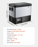 Automotive Repair & Speciality Tools: VEVOR Portable Car Refrigerator Freezer Compressor 55L Dual Zone for Car Home