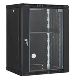 Desktops & Accessories: VEVOR 15U Wall Mount Network Cabinet, 226.8 kg Max. Ground Load Capacity, Server Rack Cabinet Enclosure with Locking Tempered Glass Door, Side Panels, Q235 Carbon Steel, for IT Equipment, A/V Devices