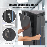 Desktops & Accessories: VEVOR 15U Wall Mount Network Cabinet, 226.8 kg Max. Ground Load Capacity, Server Rack Cabinet Enclosure with Locking Tempered Glass Door, Side Panels, Q235 Carbon Steel, for IT Equipment, A/V Devices