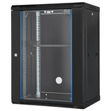 Desktops & Accessories: VEVOR 15U Wall Mount Network Cabinet, 226.8 kg Max. Ground Load Capacity, Server Rack Cabinet Enclosure with Locking Tempered Glass Door, Side Panels, Q235 Carbon Steel, for IT Equipment, A/V Devices