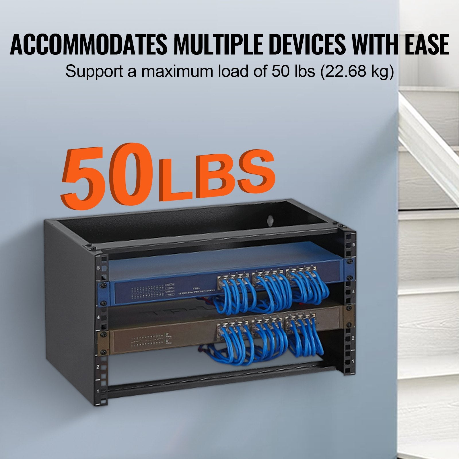 Over Ear Headphones: VEVOR 6U Wall Mount Network Rack, 14 in/355.6 mm Depth, 50 lbs/22.68 kg Max Weight Capacity Wall Mount Server Rack with Cage Nuts, 19"/482.6 mm for Shallow Server IT Equipment and Network Switches