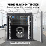 Audio Accessories: VEVOR Wall Mount Network Server Cabinet, 393.7 mm Deep, Server Rack Cabinet Enclosure, 90.72 kg Max. Ground-mounted Load Capacity, with Locking Glass Door Side Panels, for IT Equipment, A/V Devices