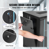 Audio Accessories: VEVOR Wall Mount Network Server Cabinet, 393.7 mm Deep, Server Rack Cabinet Enclosure, 90.72 kg Max. Ground-mounted Load Capacity, with Locking Glass Door Side Panels, for IT Equipment, A/V Devices