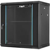 Audio Accessories: VEVOR Wall Mount Network Server Cabinet, 393.7 mm Deep, Server Rack Cabinet Enclosure, 90.72 kg Max. Ground-mounted Load Capacity, with Locking Glass Door Side Panels, for IT Equipment, A/V Devices
