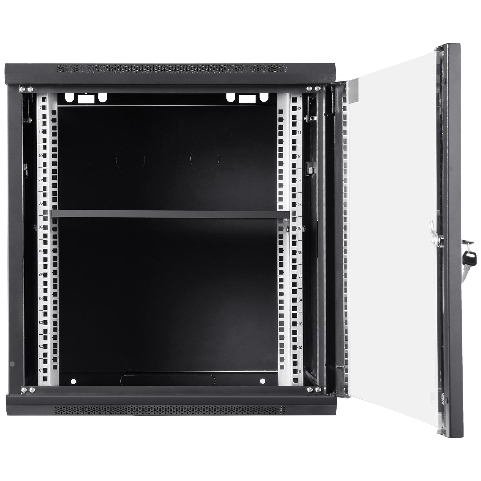 Audio Accessories: VEVOR Wall Mount Network Server Cabinet, 393.7 mm Deep, Server Rack Cabinet Enclosure, 90.72 kg Max. Ground-mounted Load Capacity, with Locking Glass Door Side Panels, for IT Equipment, A/V Devices