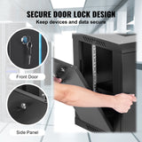 Desktops & Accessories: VEVOR 6U Wall Mount Network Server Cabinet, 15.5'' Deep, Server Rack Cabinet Enclosure, 200 lbs Max. Ground-mounted Load Capacity, with Locking Glass Door Side Panels, for IT Equipment, A/V Devices